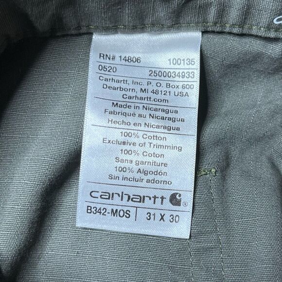 Carhartt B342 MOS Ripstop Cargo Pants 31 31x30 - Picture 7 of 7
